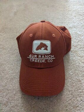 4UR Ranch Creede Co Baseball Snap Back Cap Hat Rust Orange